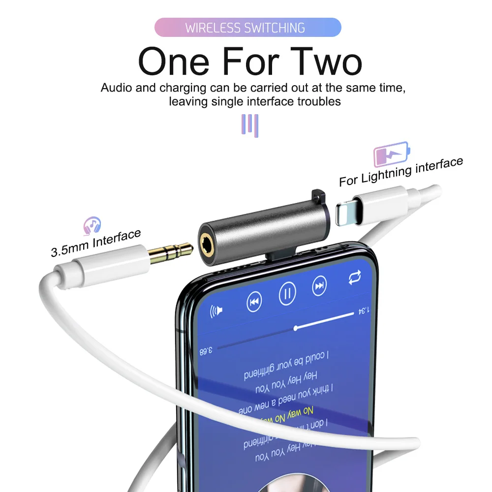 2 в 1 сменный Разъем для iPhone 7 8 Plus X XS Max XR 10 3 5 мм наушники контактный зарядный