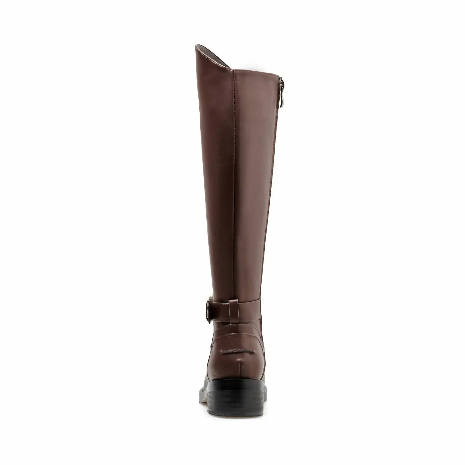 Krazing pot natural new genuine leather round toe med heel zipper Limited customization movie star keep warm knee-high boots L90