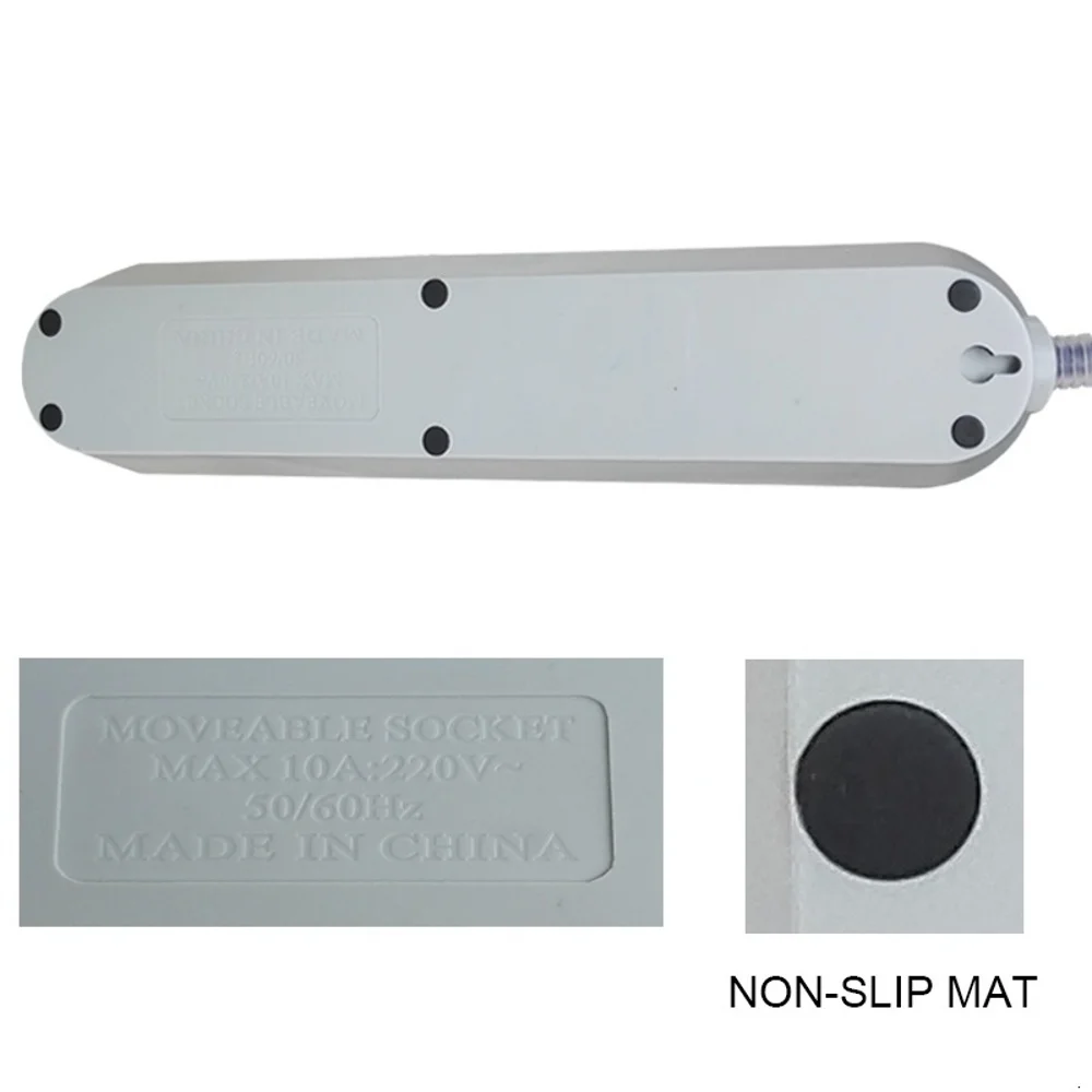 Штепсельная Вилка европейского стандарта 3 розетки порта USB мульти кабель