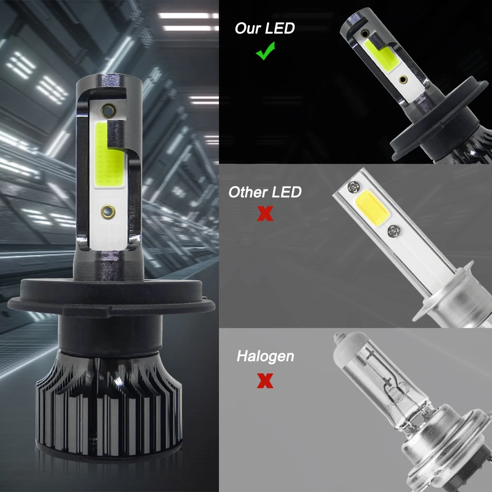 12000LM/Pair 80W H4 H7 H1 H3 H8 H11 9005/HB3 9006/HB4 Car LED Headlight Bulbs Fog Light 12V