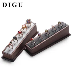 High-end solid wood ring display rack storage shelf ring jewelry display plate jewelry store shooting props