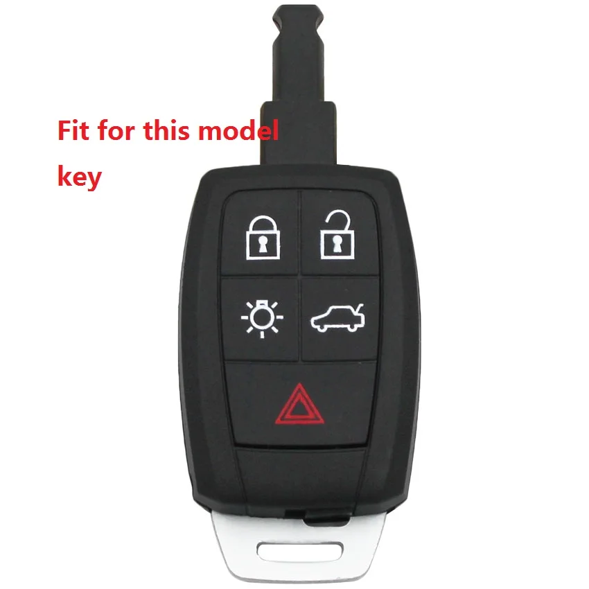 Защитный силиконовый чехол для автомобильных ключей для Volvo XC90 C70 S60 D5 V50 S40 C30 Smart Keyless Entry Cover 5 Button FOB Shell