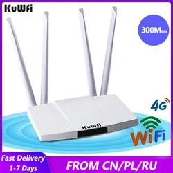 Kuwfi 150mbps 4g roteador wi fi desbloqueado 3g/4g sim cpe roteador wi fi sem fio hotspot com suporte de porta rj45 wan/lan 32 usuários