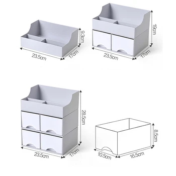 

Multifunctional Plastic Desk Desktop Organizer Drawer Jewelry Case Cosmetics Cotton Swabs Holder Makeup Organizer Storage Box