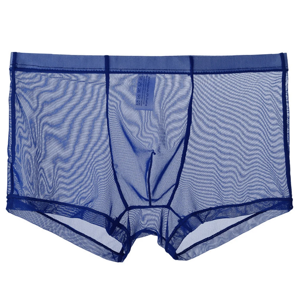 

New Men's Sexy Mesh Thin Breathable Transparent Boxer Briefs Underwear Shorts Trunks Underpants Seamless Soft Solid Men Boxers