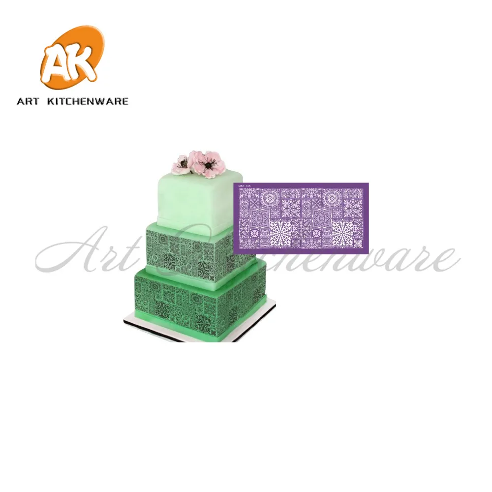 

Various Flowers Mesh Stencil Lace Cake Stencil Cake Decorating Tools Soft Fabric Stencils for Fondant Cake Mold Bakery