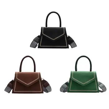 

New Fashion Handbags Portable Delicate Design Casual Messenger Bag Women Leather Wide Shoulder Strap Square Crossbody Handbag