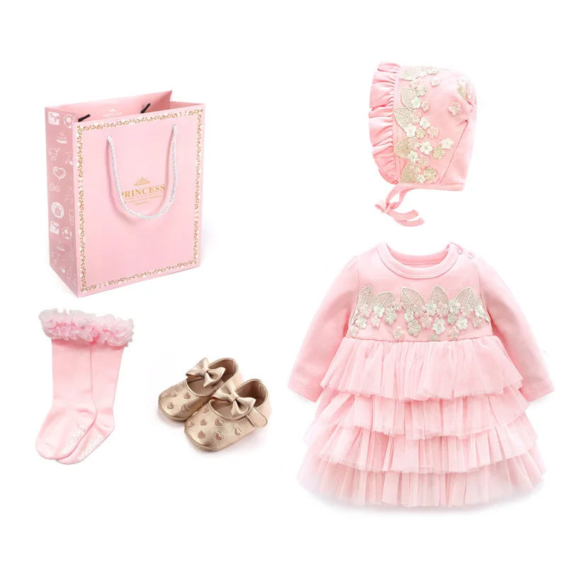 Осенняя одежда для маленьких девочек 0-1 лет, платье принцессы для детей 3, 2, платье для малышей, платье для девочек в европейском стиле, одежда для 6 месяцев, 12 лет