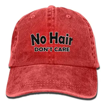 

Mens/Womens No Hair Don't Care Funny Denim Hat Trucker Cap Cotton