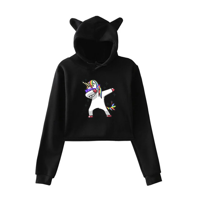 

2019 New Unicorn Print Hoodies Women Autumn Winter Long Sleeve Pullover Hooded Casual Sweatshirts Dropshipping Harajuku Pullover
