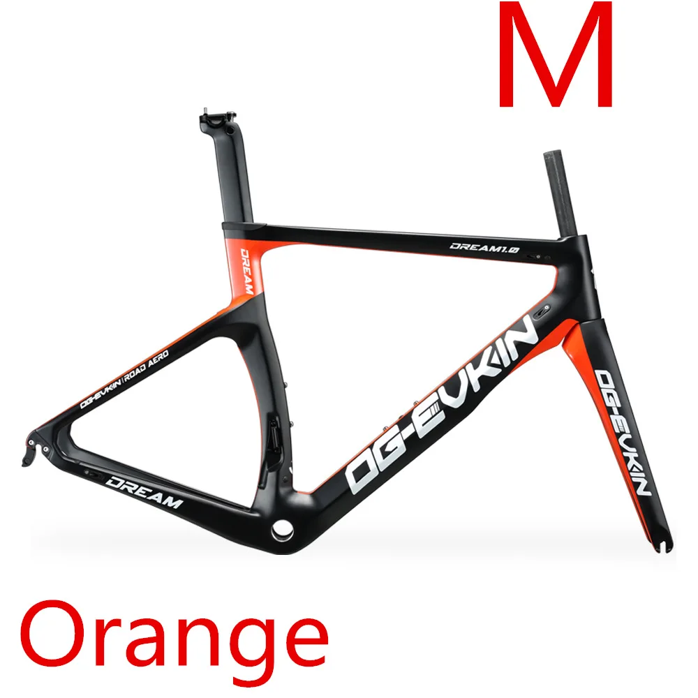 CF-024-Orange-M OG-EVKIN CF024 дороги углерода рама Di2 и механические углерода раме велосипеда дороги велосипеда гоночный велосипед рама вилка+ подседельный+ гарнитура - Цвет: CF-024-Orange-M