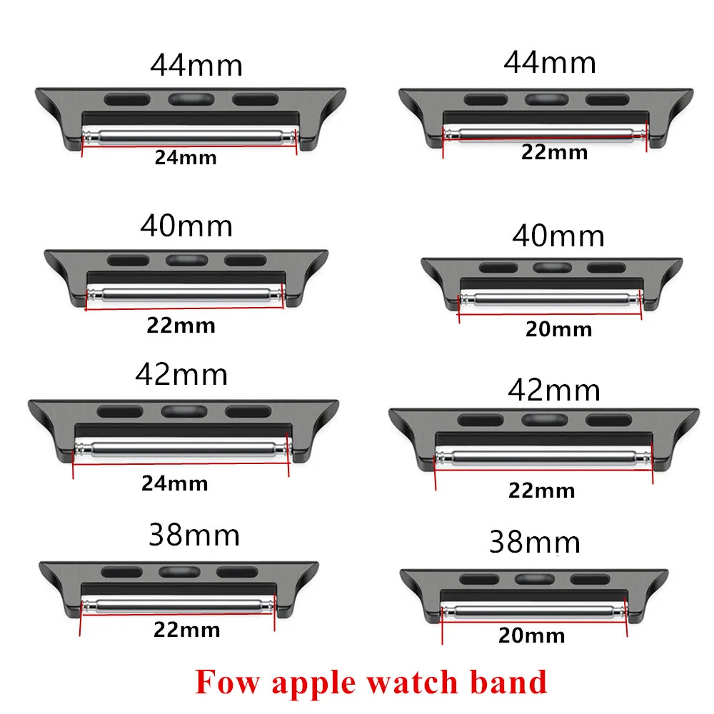

10Pcs/Lot Stainless Steel Adapter 1:1 for Apple Watch Band adapter Replacement 38mm 40mm 42mm 44mm Strap Connector Accessories