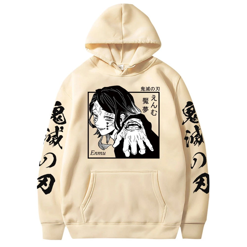 Anime Demon Slayer Hooded Sweatshirt Oversize Enmu Hood