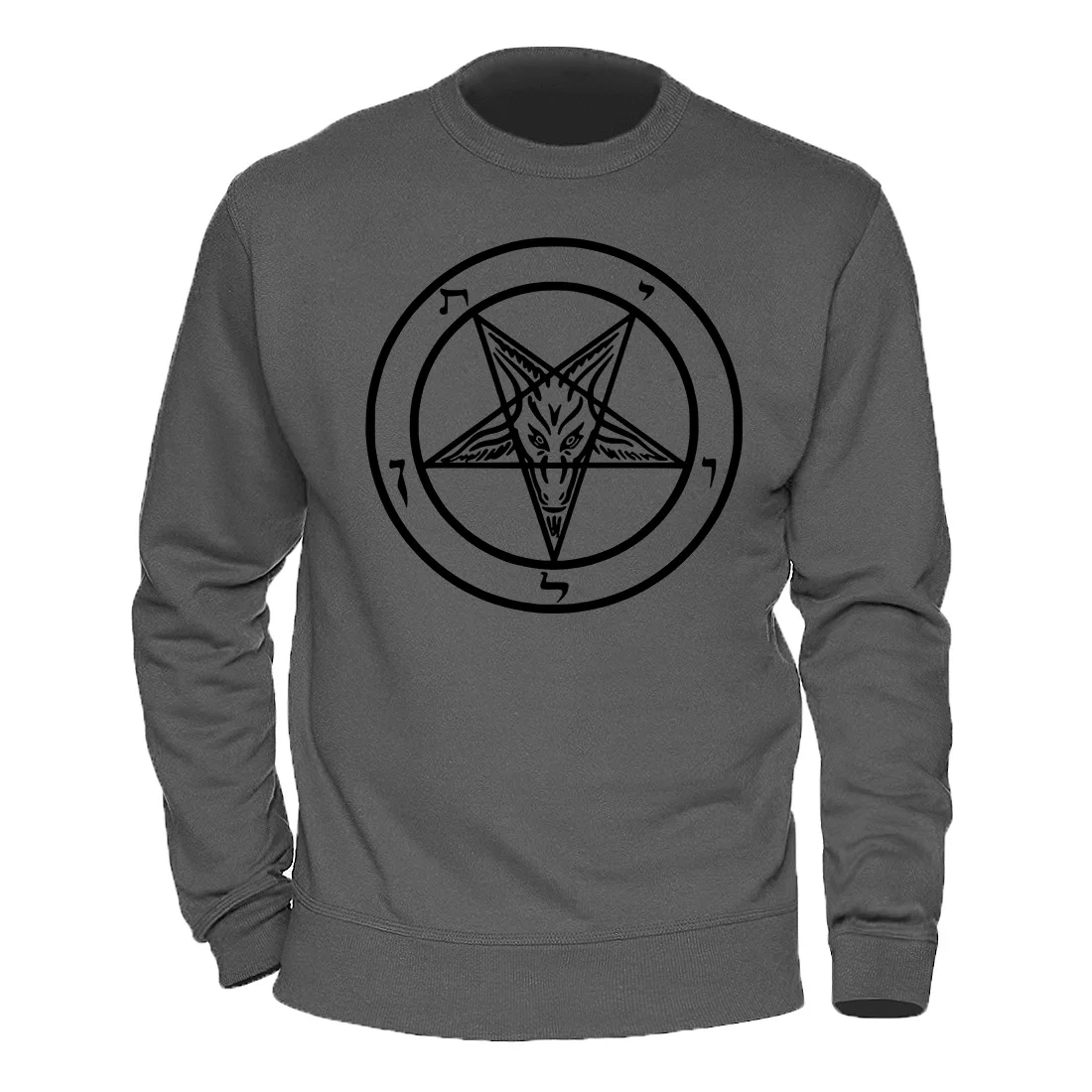 dark gray 1 Теплые осенне-зимние пуловеры мужские футболки хипстер Готическая пентаграмма оккультовая сатана Толстовка Мужская Уличная мужская толстовка с капюшоном - Цвет: dark gray 1