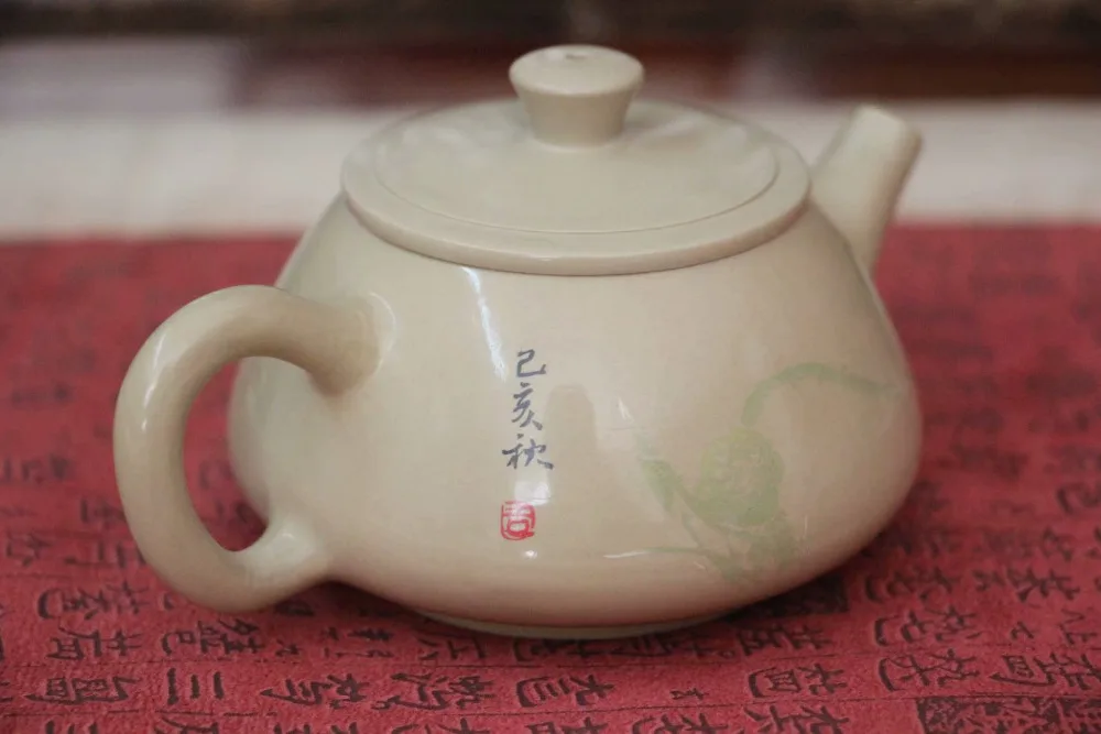 Jian shui ceramic tea pot for puer and black tea Shi Piao Hu из белой глины White Clay teapot number 1