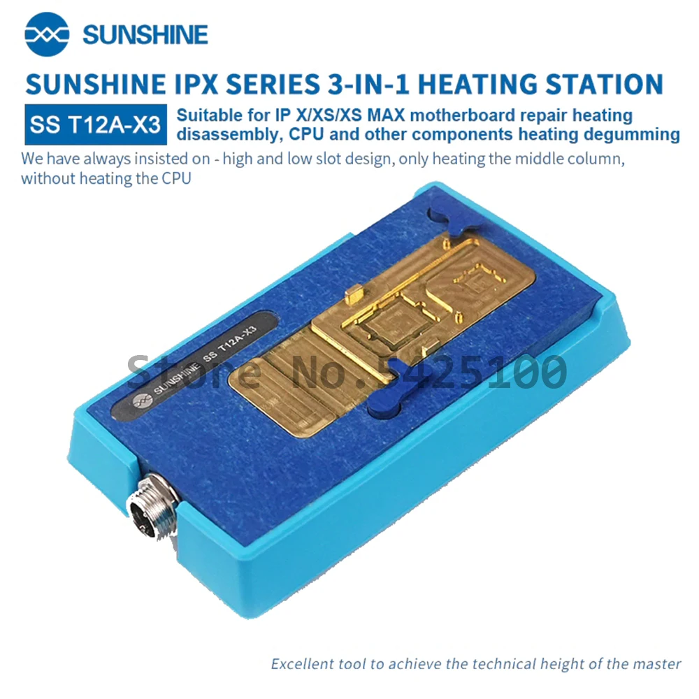 

3 IN 1 SS-T12A Phone Double Layers Board Pre-heating Rework Station for X XS MAX motherboard desoldering repair