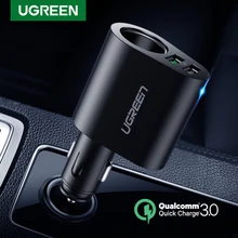Ugreen автомобильное зарядное устройство адаптер 60 Вт двойной USB Быстрый 3,0 зарядка USB зарядное устройство для iPhone X 8 samsung Galaxy S9 S8 LG V20 USB Автомобильное зарядное устройство