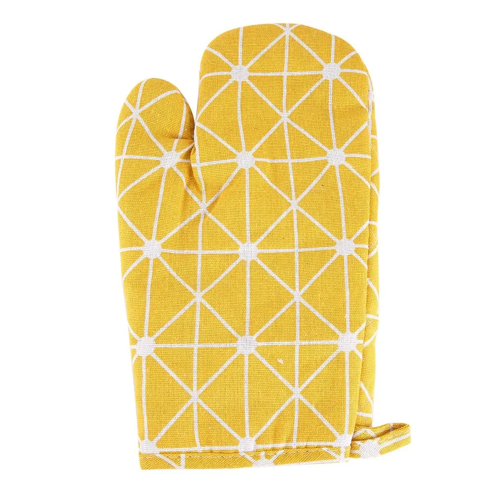 yellow Новое барбекю, гриль для приготовления пищи, необходимый инструмент, термостойкие хлопчатобумажные льняные изолированные перчатки, перчатки для улицы, один размер - Цвет: yellow