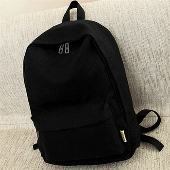 

Best Sale College style Canvas Pure Color Backpack Fashion Adolescent Girl Backpack Female School Backpack Travel Bag
