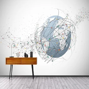 

milofi custom 3D Nordic abstract lines earth geometric TV living room large background wallpaper mural