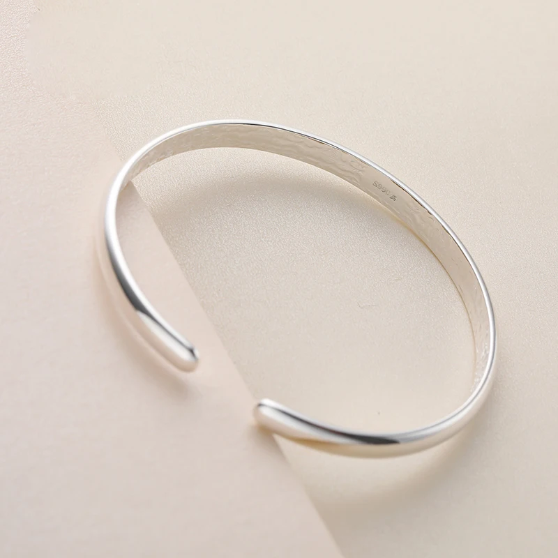 SA SILVERAGE гладкое открытие S990 браслет женские серебряные ювелирные изделия Стерлинговый браслет дизайнерский подарок женские браслеты
