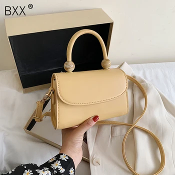 

[BXX] Solid Color Small PU Leather Flap Bags For Women 2020 Autumn Simple Shoulder Handbags Female Travel Crossbody Bag HO278
