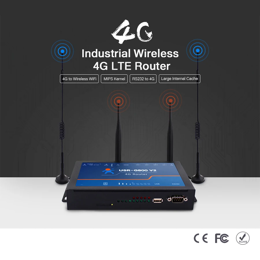 USR-G800V2 Промышленный маршрутизатор 4G VPN Сотовая связь Беспроводной возможность