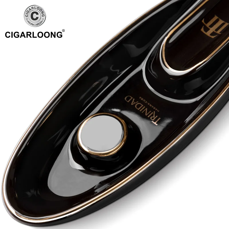 CIGARLOONG Cigar Ashtray Ceramic Ashtray Living Room Creative Personality Single Slot with Cigar Holder CLG-KH02