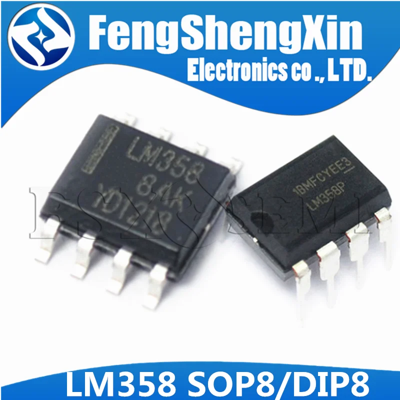 LM358 IC DIP-8 4 amplificadores LM358N IC de baja potencia y doble funcionamiento 