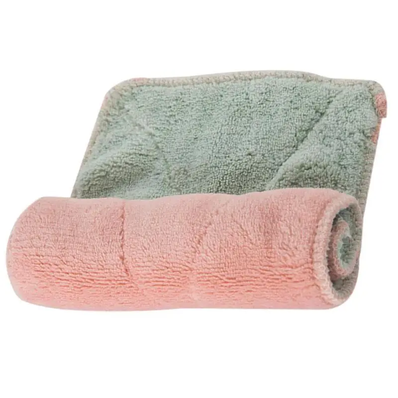 Green Pink Домашнее супер впитывающее чистящее тряпичное кухонное полотенце из микрофибры для посуды - Цвет: Green Pink