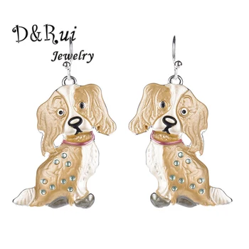

2020 New Design Cute Dog Earrings Yellow/Blue Enamel Alloy Dangle Earring Female Wedding Fashion Jewelry Gifts for Girls Kids