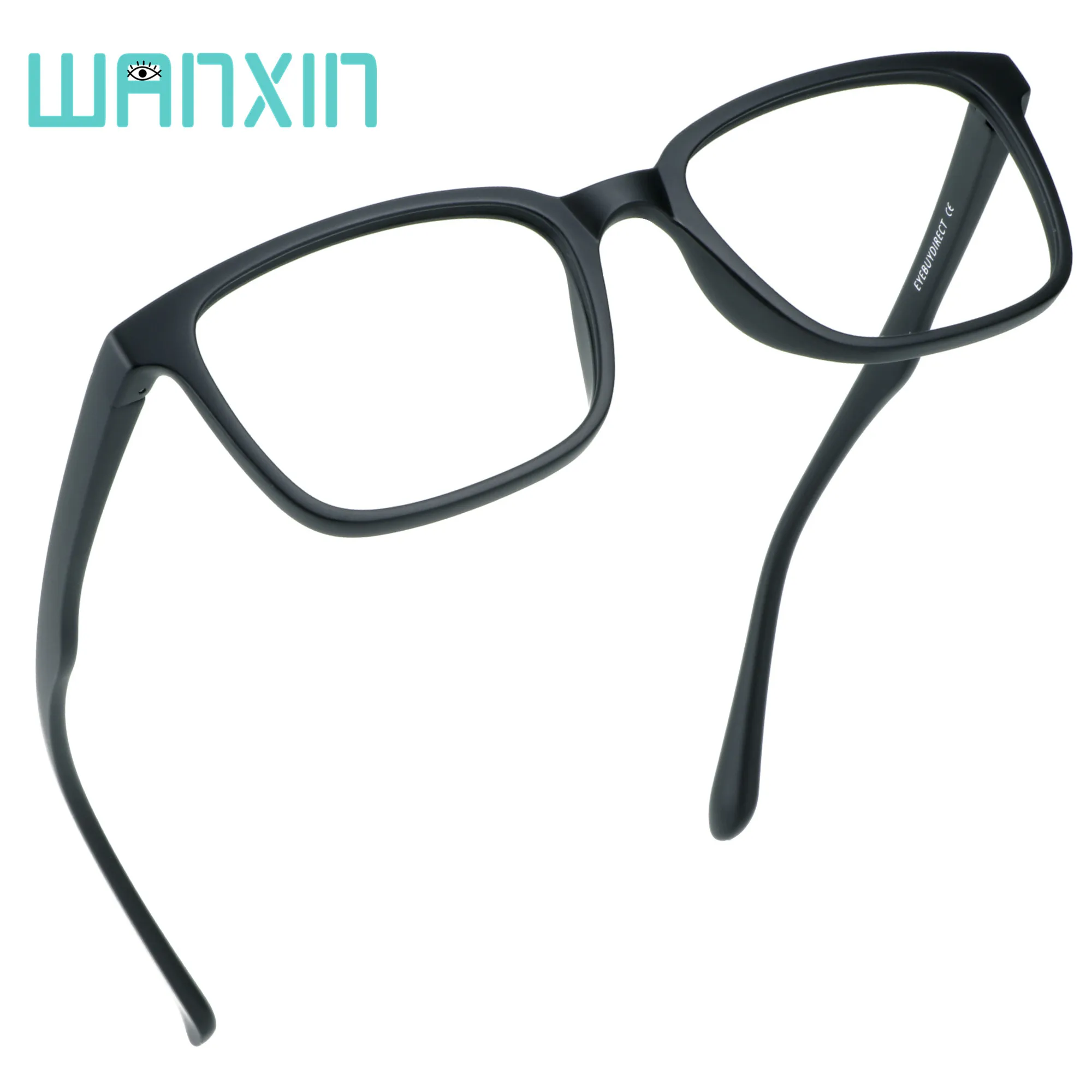 WANXIN Anti-Blue Glasses, Glass Lens Reading Glasses,Transparent Lens,Reduce Headaches&Eyestrain - Цвет оправы: black