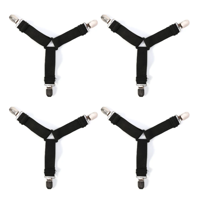  4Pcs Triangle Mattress Bed Sheet Clips Grippers Strap Suspender Fastener Holder