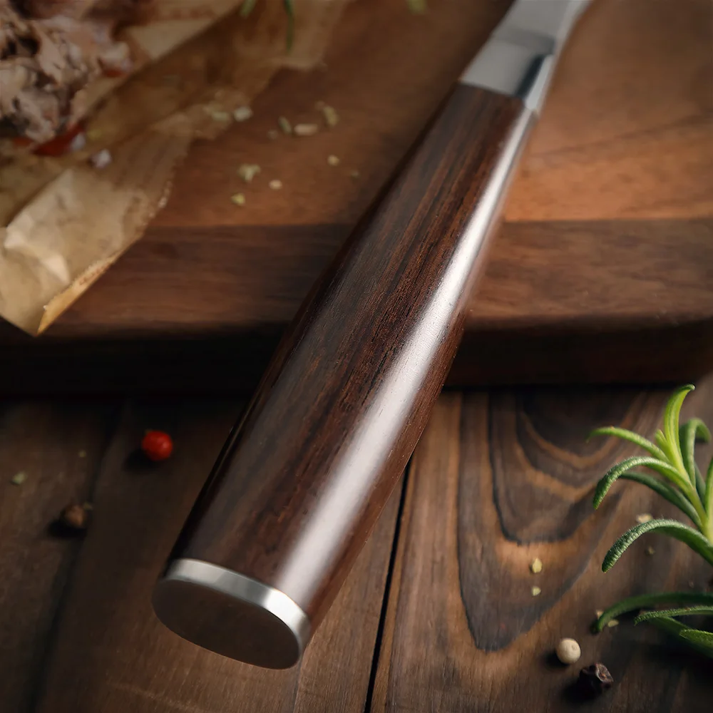 HEZHEN Classic Series Forged Carving Fork Outdoor Barbecue Tool BBQ Meat Fork Kitchen Tools Ebony Handle Gift box Barbecue