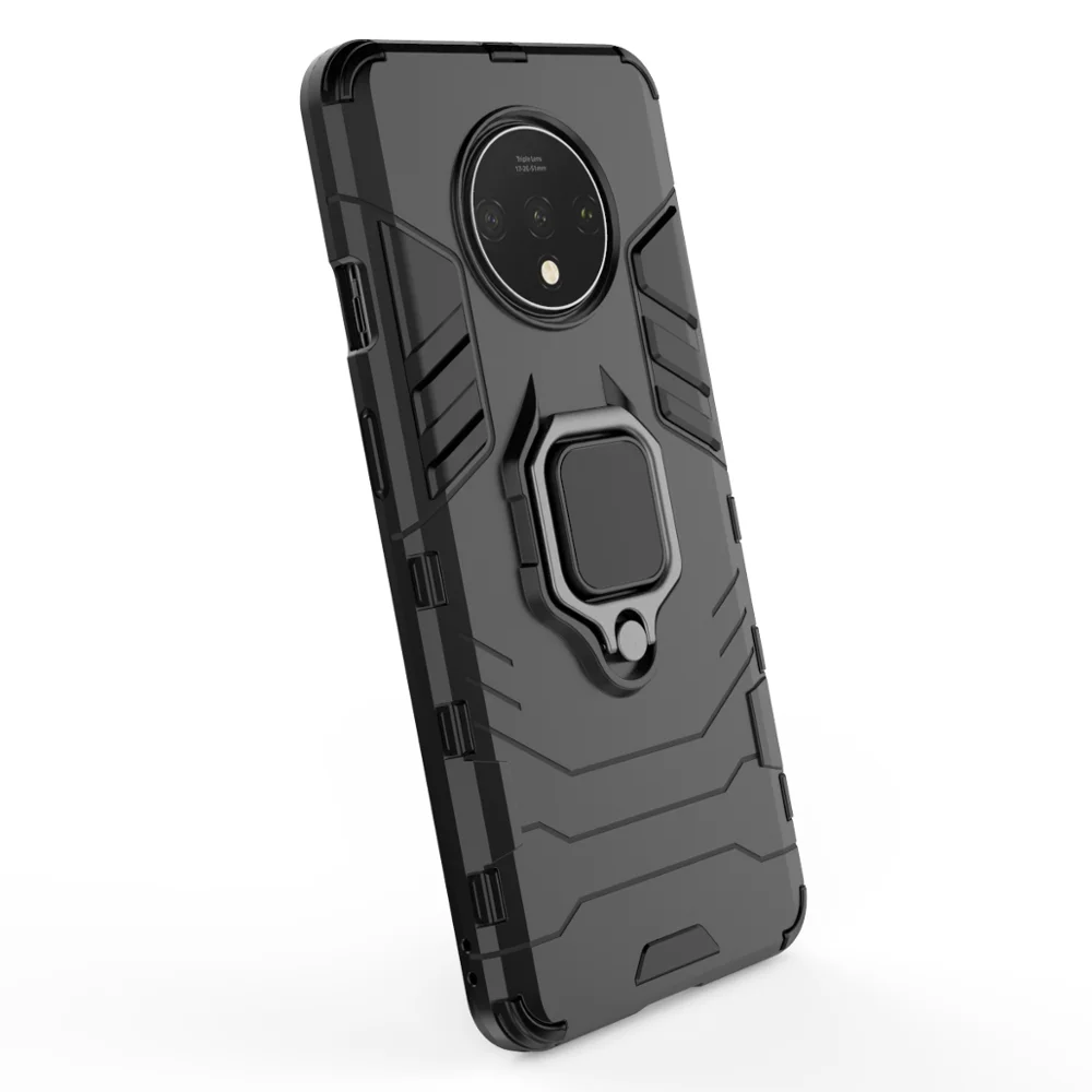 Tigenkey для Oneplus 7T чехол Защитный чехол для телефона чехол для Oneplus 7T чехол роскошное кольцо задняя крышка Подставка Броня противоударный чехол