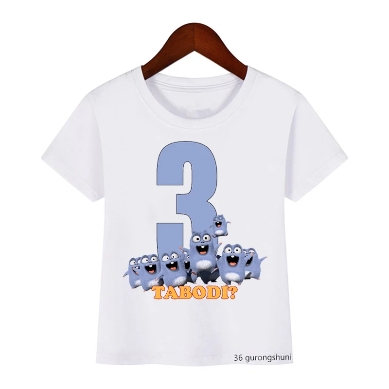 New Cute Kawaii Grizzly Bear And Lemming T Shirt Birthday Gift 2-9 Years Old Shirt Cartoon Kids Girls Baby Boys T shirt Tops 3