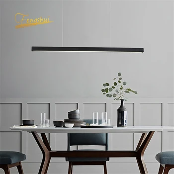 

Nordic Design Art Long Wood LED Pendant Iights Lighting Modern Aluminum LED Pendant Lamp Restaurant Study Bedroom Deco Luminarie
