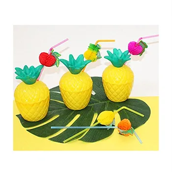 

Hawaii Luau Party Pineapple Drinking Cup for Coconut Juice Flamingo Themed Summer Beach Pool Birthday Party Decoration Supplies