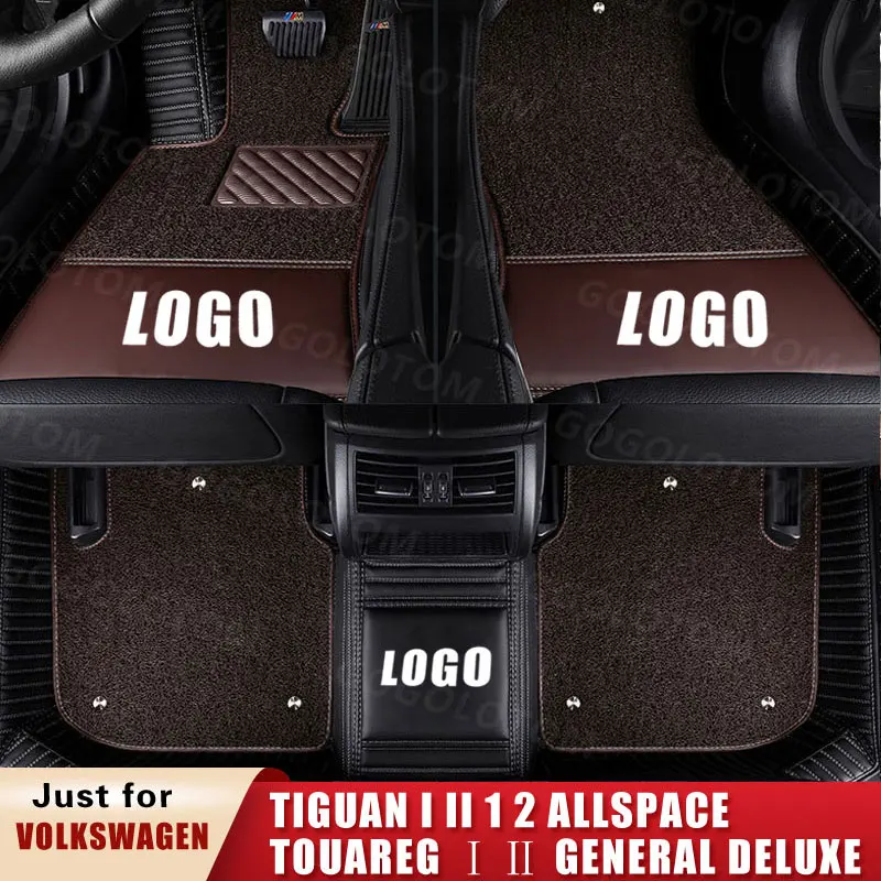 Коврики автомобильные под заказ кожаные коврики для vw Volkswagen Tiguan I II 1 2 Allspace TOUAREG