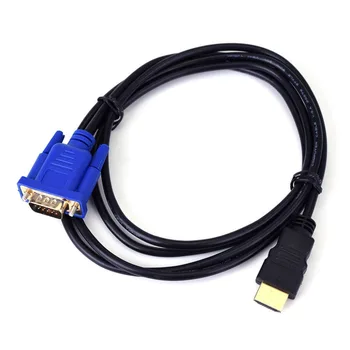 

1.8M HDMI Cable Gold Male To VGA HD-15 Male 15Pin Adapter Cable Converter 5FT 1080P HD Splitter Switch For PC HDTV Monitor