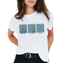 Van Gogh Oil Art женская футболка с принтом Футболка женская Повседневная новая уличная футболка графическая футболка в стиле Харадзюку Femme