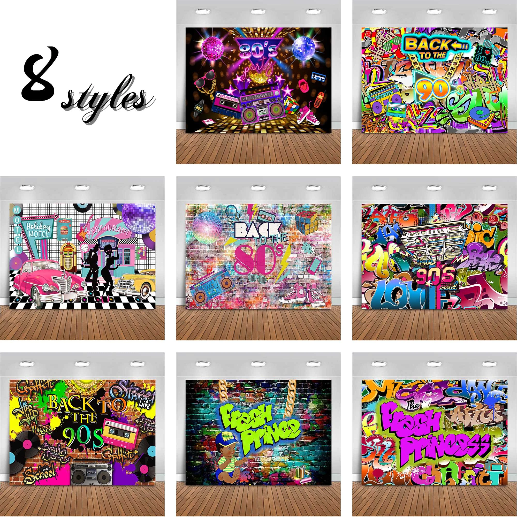 80s 90s Hip Hop Backdrop For Photography Graffiti Wall Background For ...