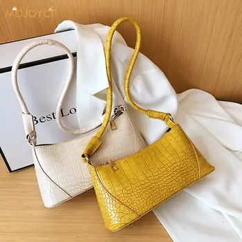 

Female Leather Solid Color Chain Handbag Retro Casual Women Totes Shoulder Bags Fashion Exquisite Shopping Bag