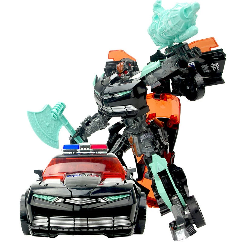 

Anime Transformer Toy Optimus Hornet War Police Autobots Robot Model Fancy Deformed Car Action Figure Desktop Ornaments Boy Gift