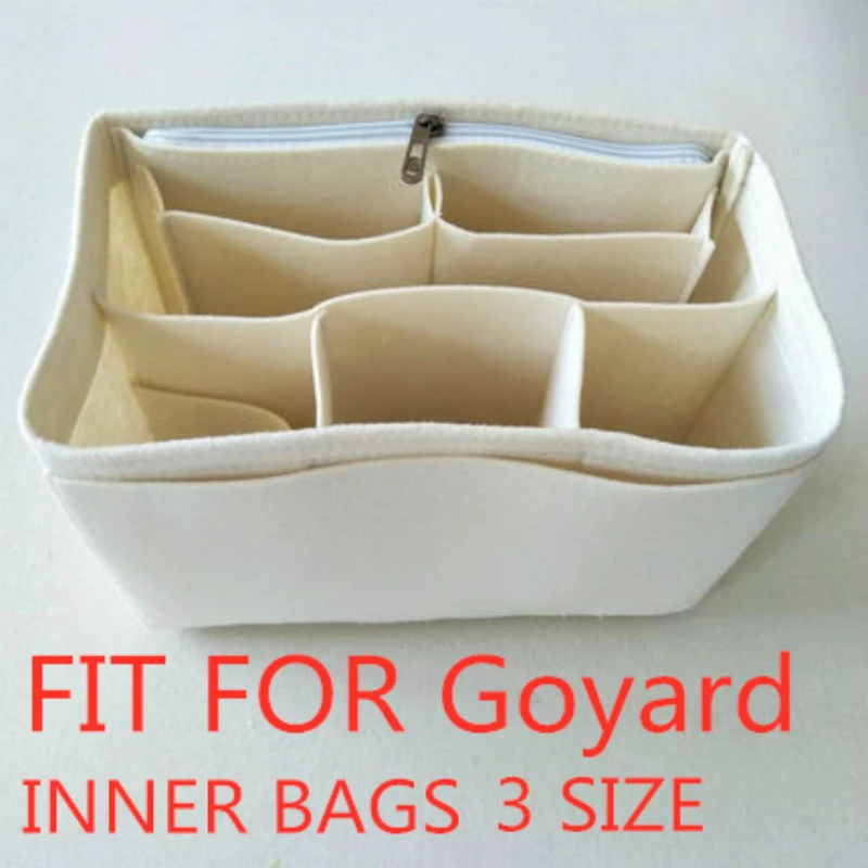 

For Goyar Brand Felt Insert Bag Women Insert Organizer Handbag Organizer with Pockets for Cosmetics Makeup Bag Organizers