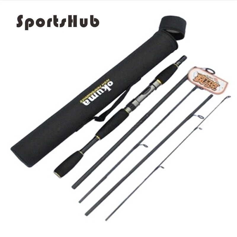 SPORTSHUB 1.98M 6.6FT 118G 5-Sections Carbon Lure Rod Spinning Fishing With Original Bag River Lake Rods FT0038 | Спорт и