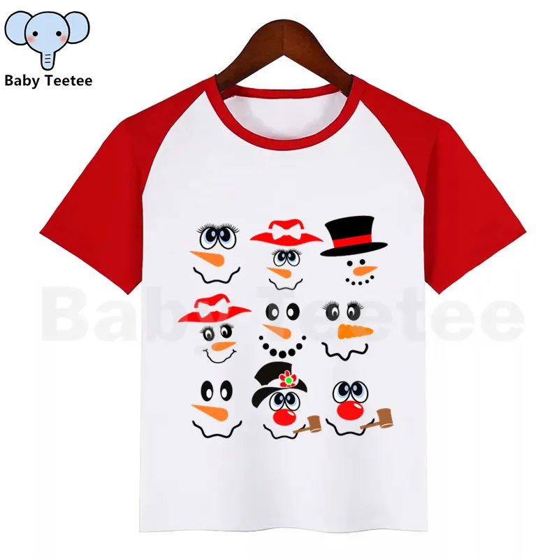 Детская Рождественская футболка; летние топы для мальчиков и девочек; повседневная детская футболка с короткими рукавами и принтом с героями мультфильмов; детская одежда