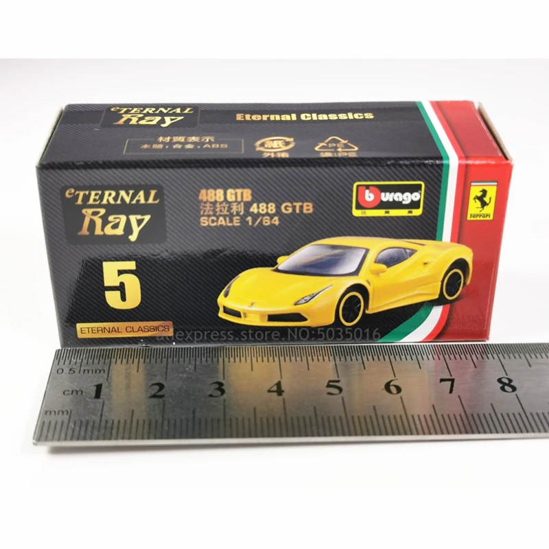 Bburago 1: 64 Ferrari 488GTB модельная форма автомобиля-легкоплавкий Металл Модель Детская игрушка бойфренд подарок имитация сплава коллекция автомобилей