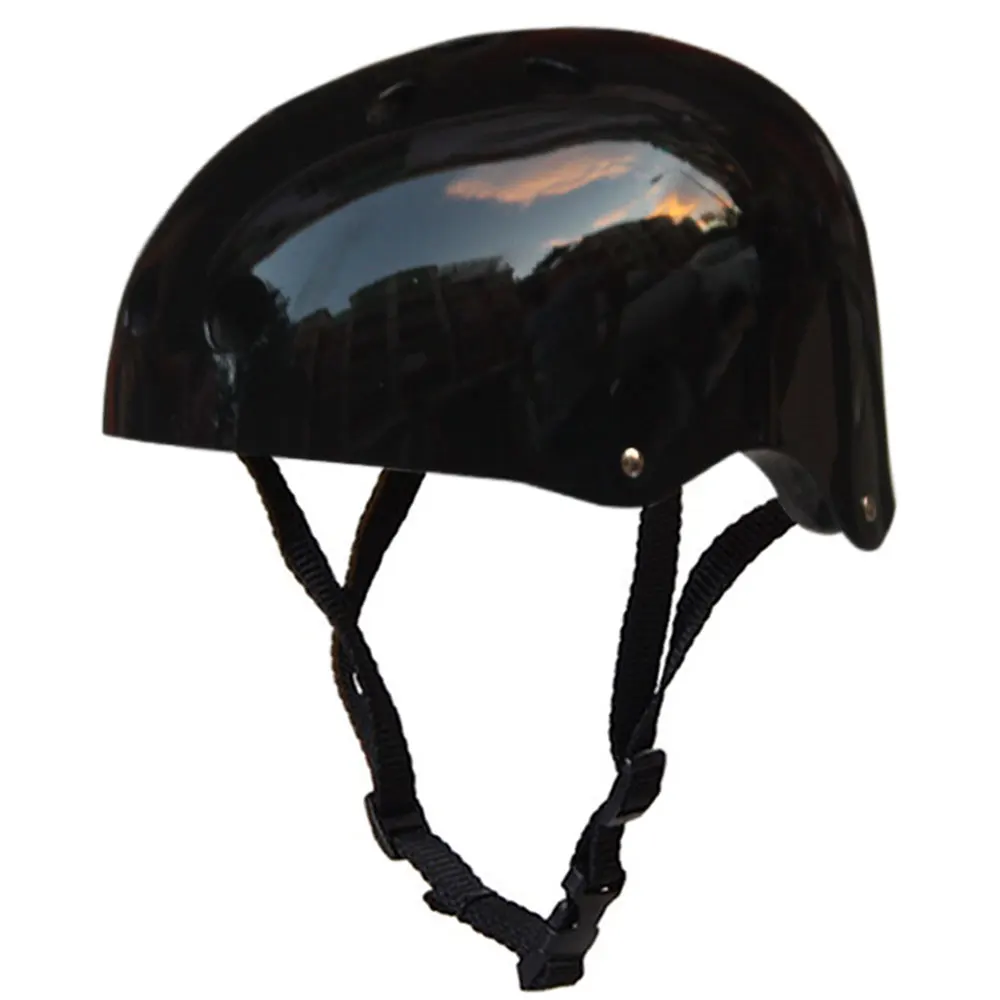 Bright Black Защитный защитный шлем для скейтборда и катания на коньках для взрослых и детей - Цвет: Bright Black