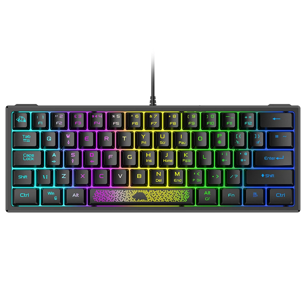 K61 RGB Проводная клавиатура, 60 процентов, 62 клавиши, эргономичная ...